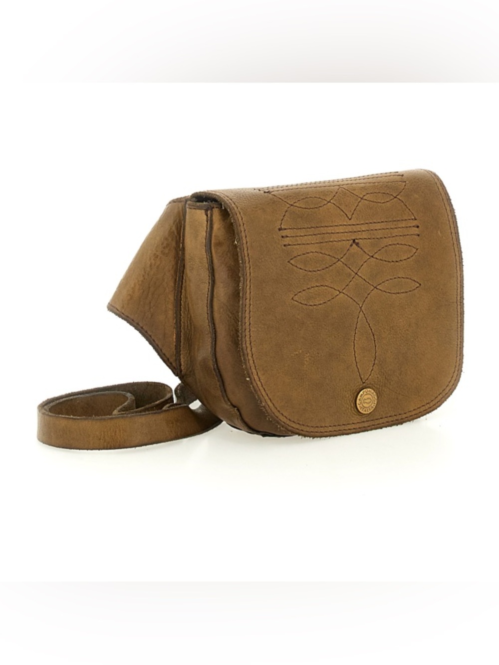 Campomaggi Belt bag Agata in military green leather with charro stitching